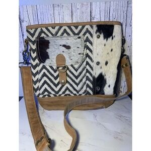 Myra Bag Tiana Hide Canvas Bucket Tote Bag Aztec‎ Western Crossbody Purse Nice